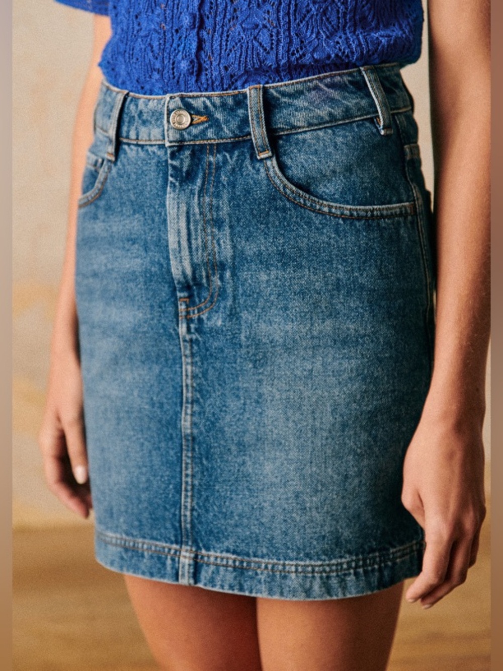 Sezane Maeva Denim Mini Skirt Size 4/36